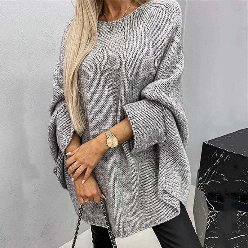 Montreux™ Oversized Knit Sweater with Batwing Sleeves and Cocoon Fit / Cozy Minimalism from Day to Night!