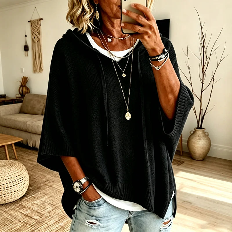 Sweater Rosalie™ with Hood, Oversized Fit and Wide Sleeves