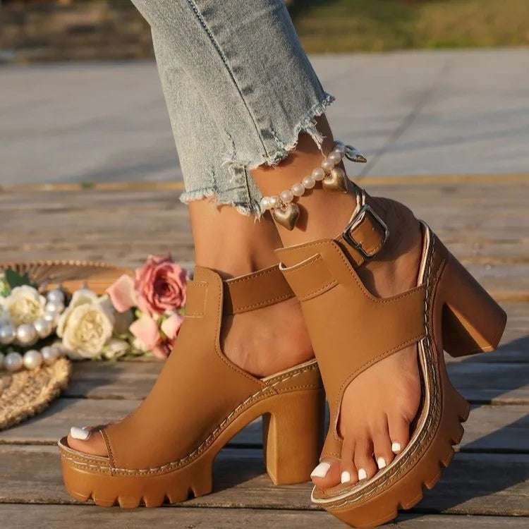Savona™ Sandals with Block Heel, Platform Sole and Ankle Strap