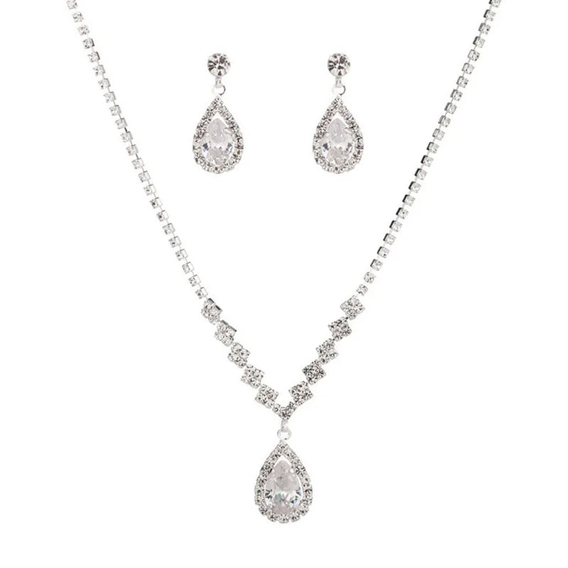 Crystal Radiance™ 2-Piece Jewelry Set / A Silver Symphony of Light and Luxury