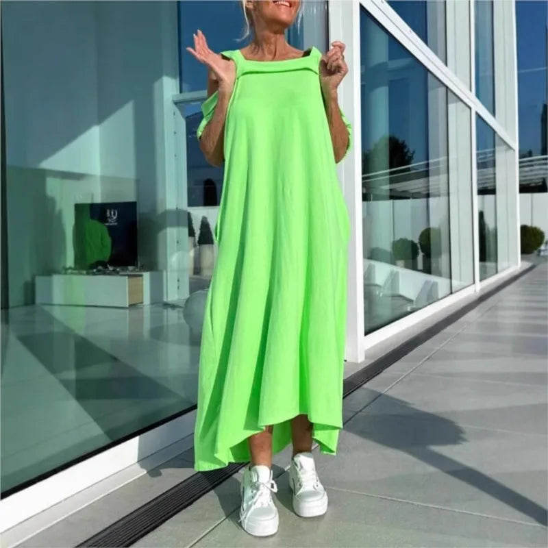 Evora™ Dress with Vented Shoulders and Loose Fit / For Women who Shine with Lightness and Boldness!