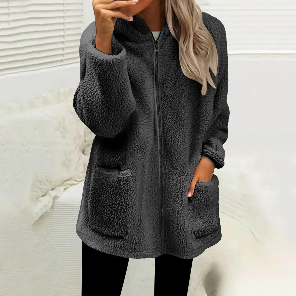 Nevina™ Fleece Jacket with Cozy Hood, Spacious Pockets and Soft Texture