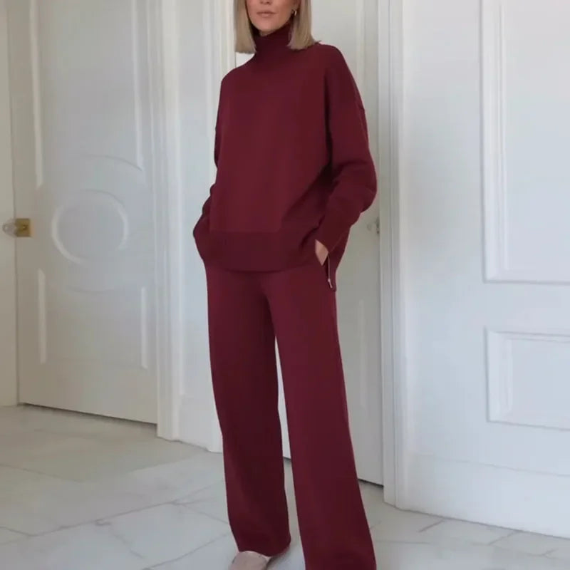 Hannah™ Premium Sweatshirt Set with High-Neck Top