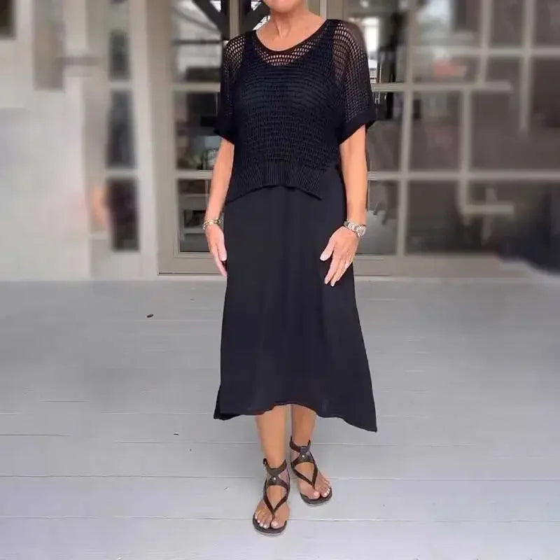 Maresia™ Set with Handmade Crochet Top and Flowing Dress / Casual elegance for summer days!