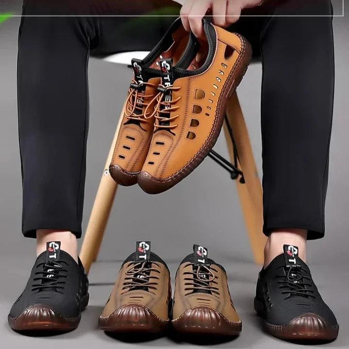 Adelar™ Leather Water Shoe with Handcrafted Stitching / Prevents Odor and Provides Supreme Comfort for Work and Leisure!