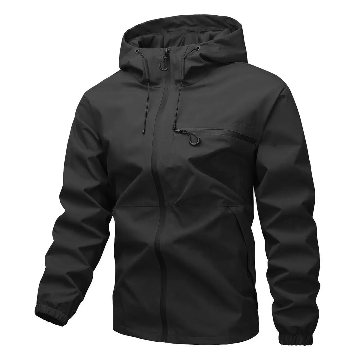 Aldric™ Jacket with Adjustable Hood, Front Zipper and Chest Pocket