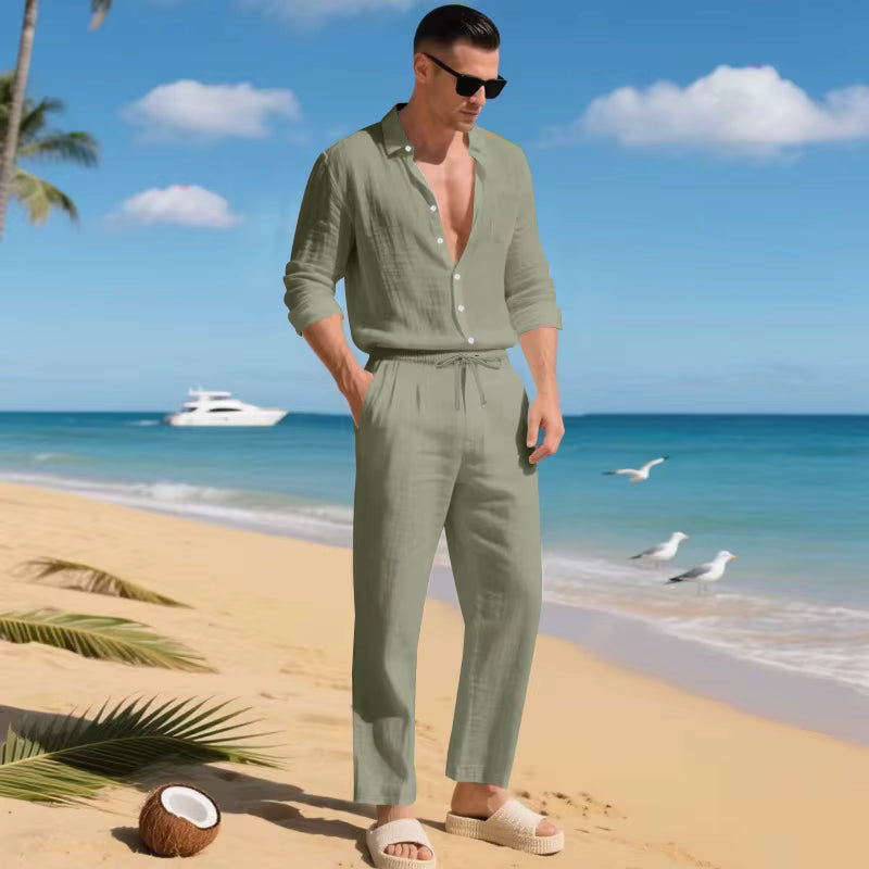 Malibu Set™ in Cotton-Linen with Sophisticated Design