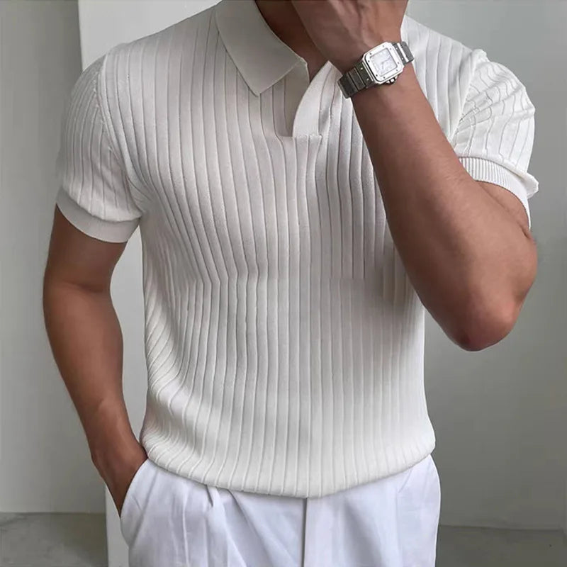 Da Vinci™ Polo Shirt in Lightweight Italian Knit with Minimalist Collar / Comfortable, Sophisticated and Impossible to Ignore!