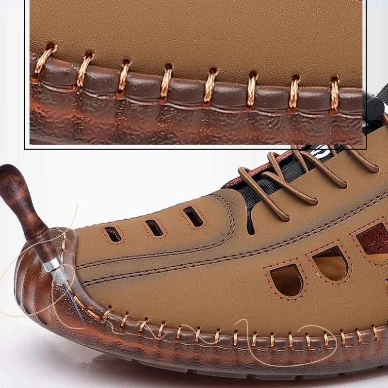 Adelar™ Leather Water Shoe with Handcrafted Stitching / Prevents Odor and Provides Supreme Comfort for Work and Leisure!