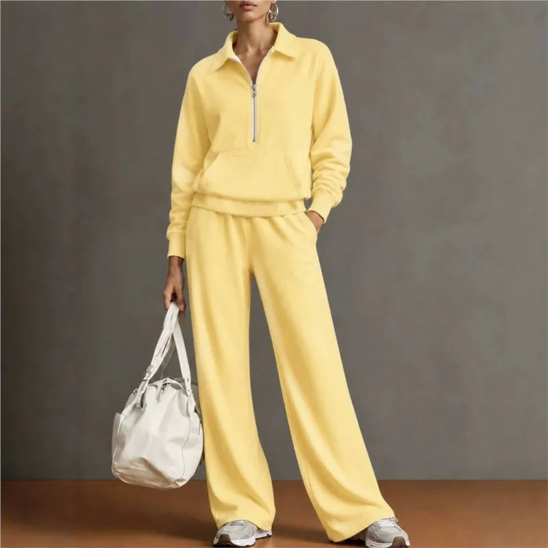 Norelle™ Set with Half-Zip Top, Kangaroo Pocket and Wide-Leg Pants