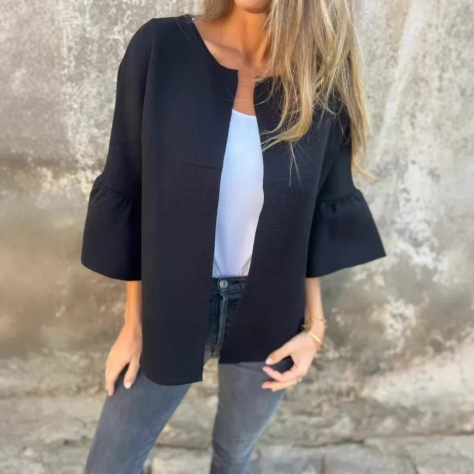 EverLuxe™ Cardigan in Heavyweight Knit with Voluminous Sleeves and Minimalist Cut / Timeless Elegance with Plenty of Lightness!