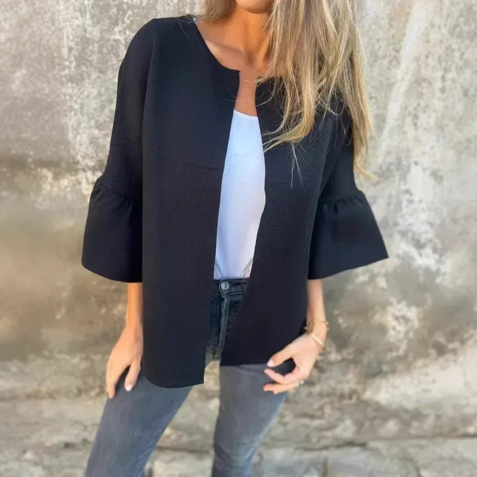 EverLuxe™ Cardigan in Heavyweight Knit with Voluminous Sleeves and Minimalist Cut / Timeless Elegance with Plenty of Lightness!