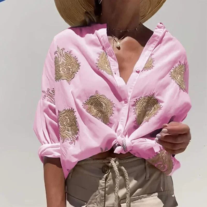 Palace™ Shirt in Cotton with Baroque Prints Embroidered in Gold / The Sophistication of European Fashion in Your Style!