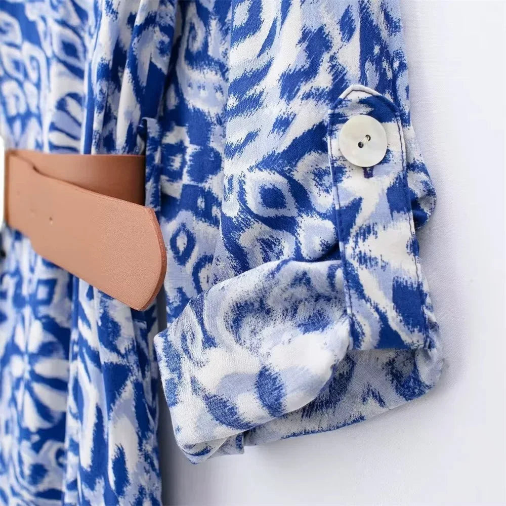 Coastline™ Capri Dress with Chic Belt / Inspired by Classic Italian Mosaics and Portuguese Tiles!