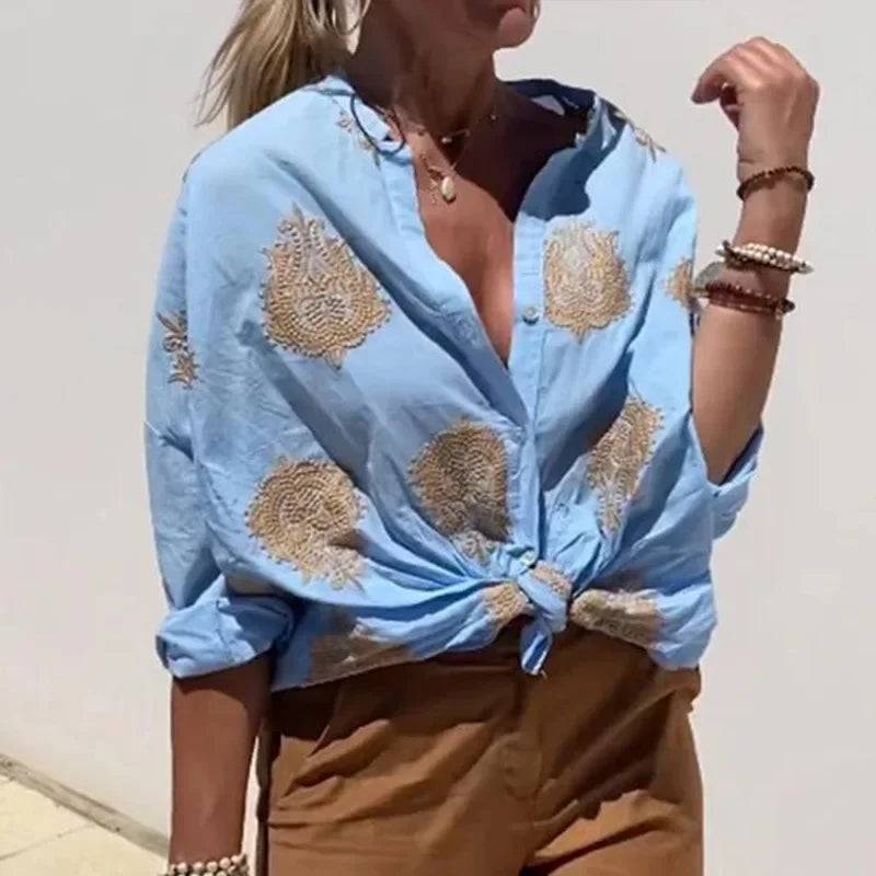 Palace™ Shirt in Cotton with Baroque Prints Embroidered in Gold / The Sophistication of European Fashion in Your Style!