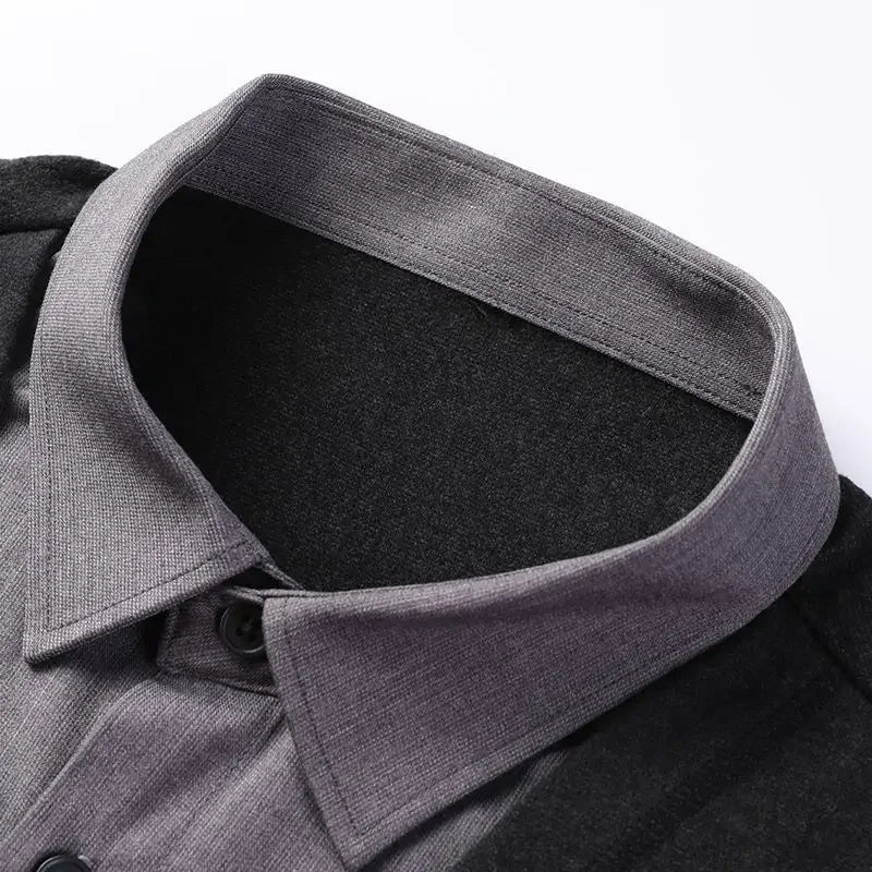 Men’s Two-in-One Cardigan Shirt – Layered Elegance with Everyday Comfort