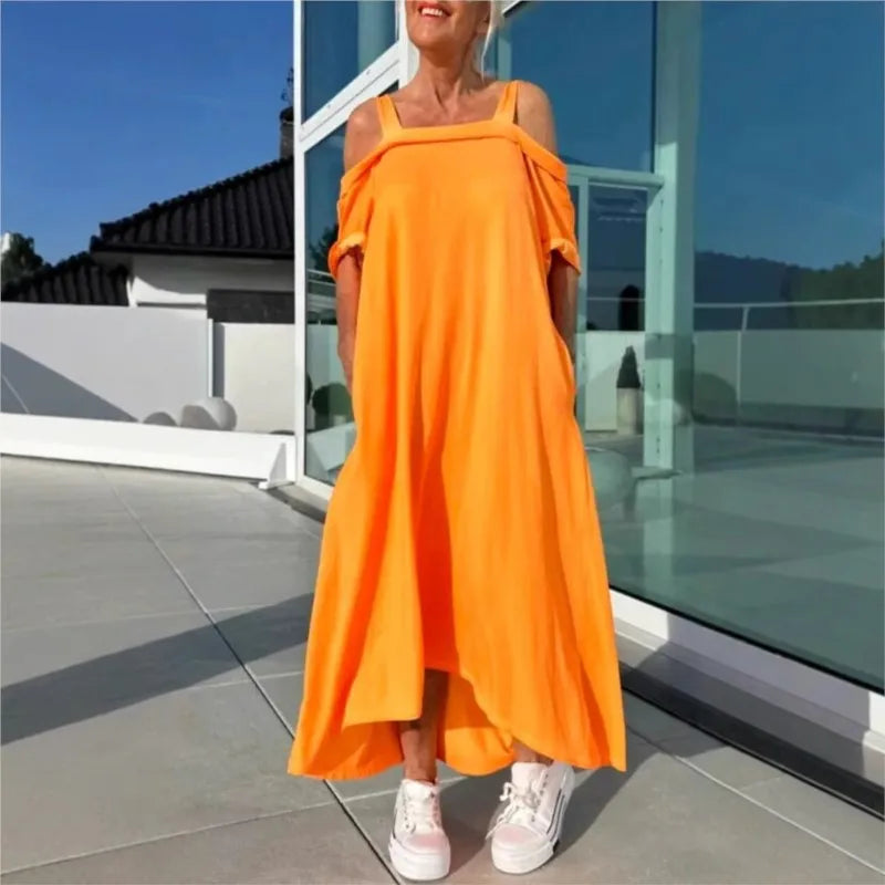 Evora™ Dress with Vented Shoulders and Loose Fit / For Women who Shine with Lightness and Boldness!