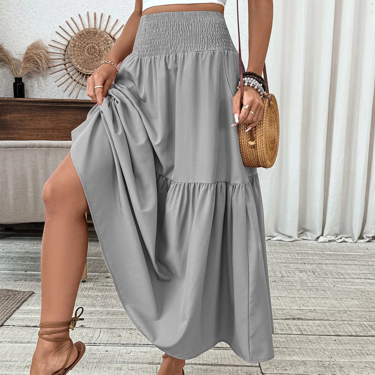Mireya™ Skirt with Layered Structure and Loose Fit