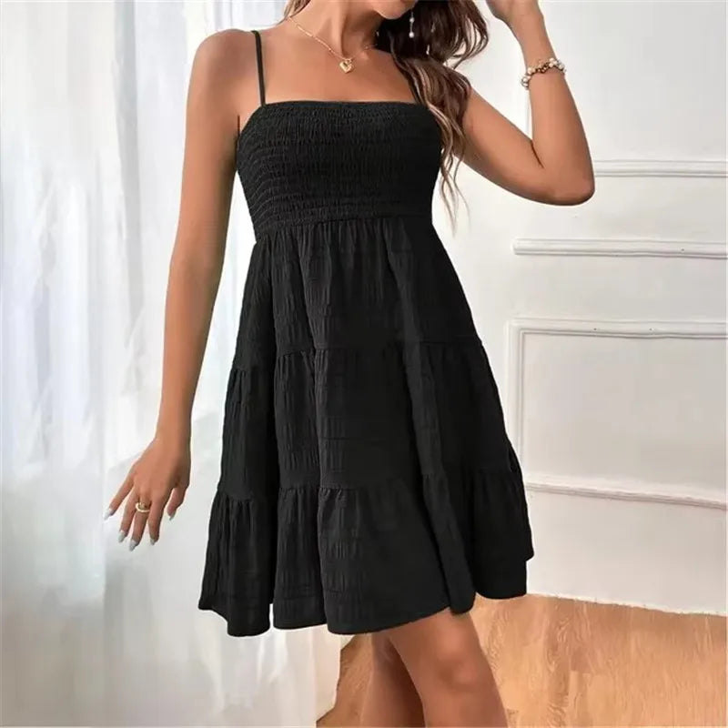 Mara™ Dress with Smocked Bodice, A-Line Skirt and Slim Adjustable Straps / Summer Charm in a Light, Delicate Look