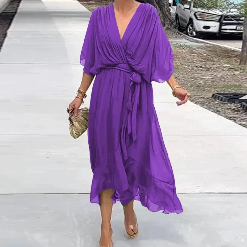 Lumière™ Dress with Flowing Sleeves and Adjustable Waist / The Perfect Balance between Lightness and Elegance!