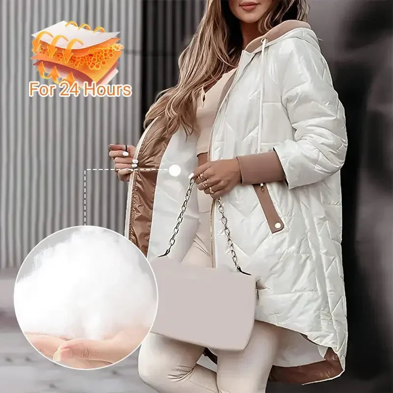 LaBelle™ Coat in Premium Thermal Matelassé with Hood / The Dream Coat for Women Who Can't Give Up Style!