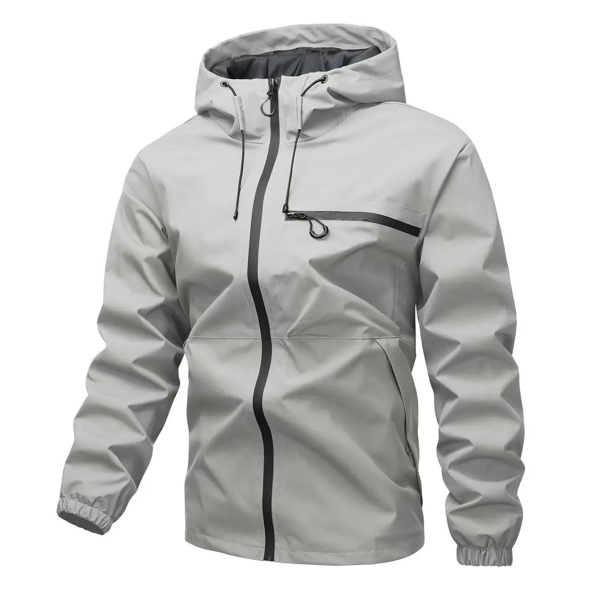 Aldric™ Jacket with Adjustable Hood, Front Zipper and Chest Pocket