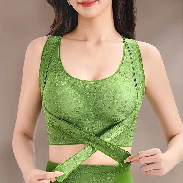 Lioren™ Shaping Top with Adjustable Wrap Band and Raised Floral Texture
