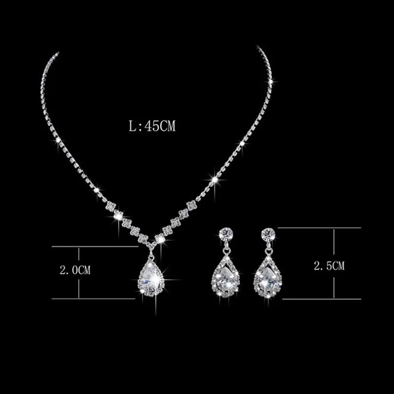 Crystal Radiance™ 2-Piece Jewelry Set / A Silver Symphony of Light and Luxury
