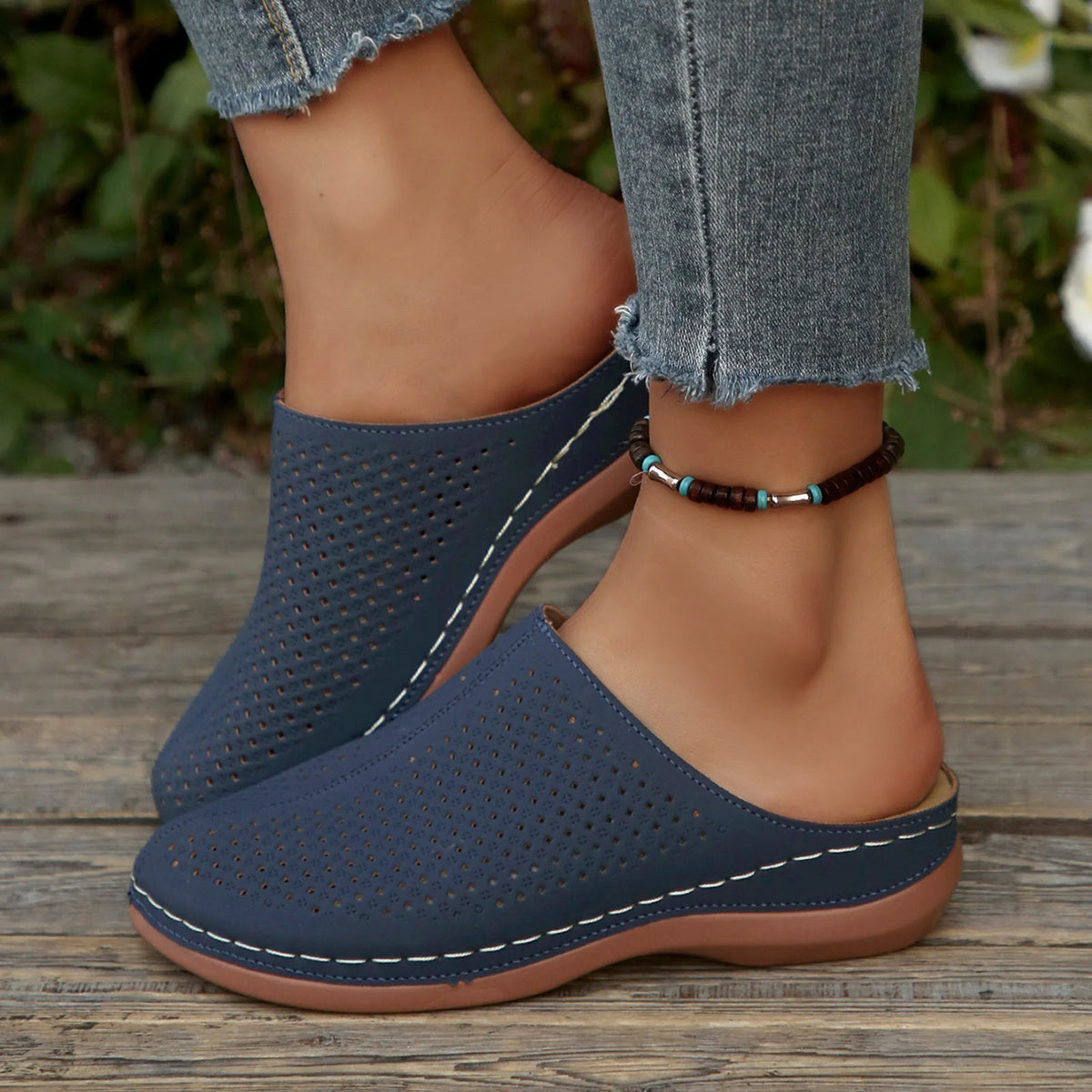 Miretta™ Mule Clogs with Perforated Upper, Open Back and Elevated Sole