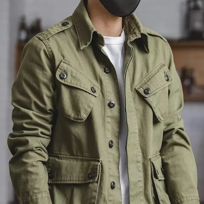 Arden™ Military-Inspired Jacket with Rugged Design and Utility Pockets