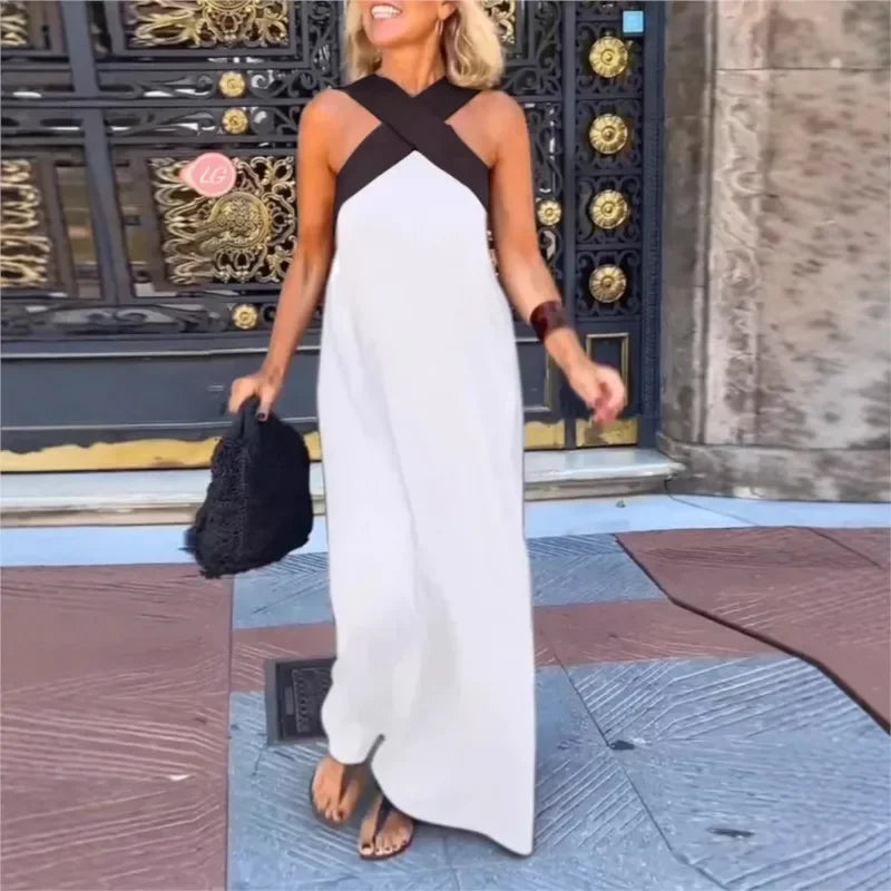 Blush Belle™ Dress with Crossed Straps and Loose Fit / The Bold Minimalism that Wraps with Elegance!