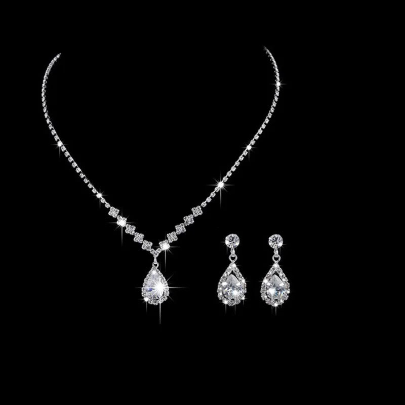 Crystal Radiance™ 2-Piece Jewelry Set / A Silver Symphony of Light and Luxury