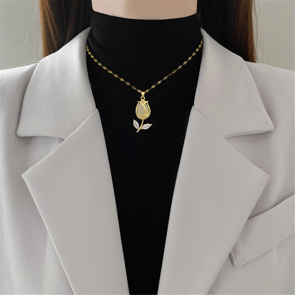 Tulip Princess™ Copper Pendant / Elegance Rooted in Golden Light