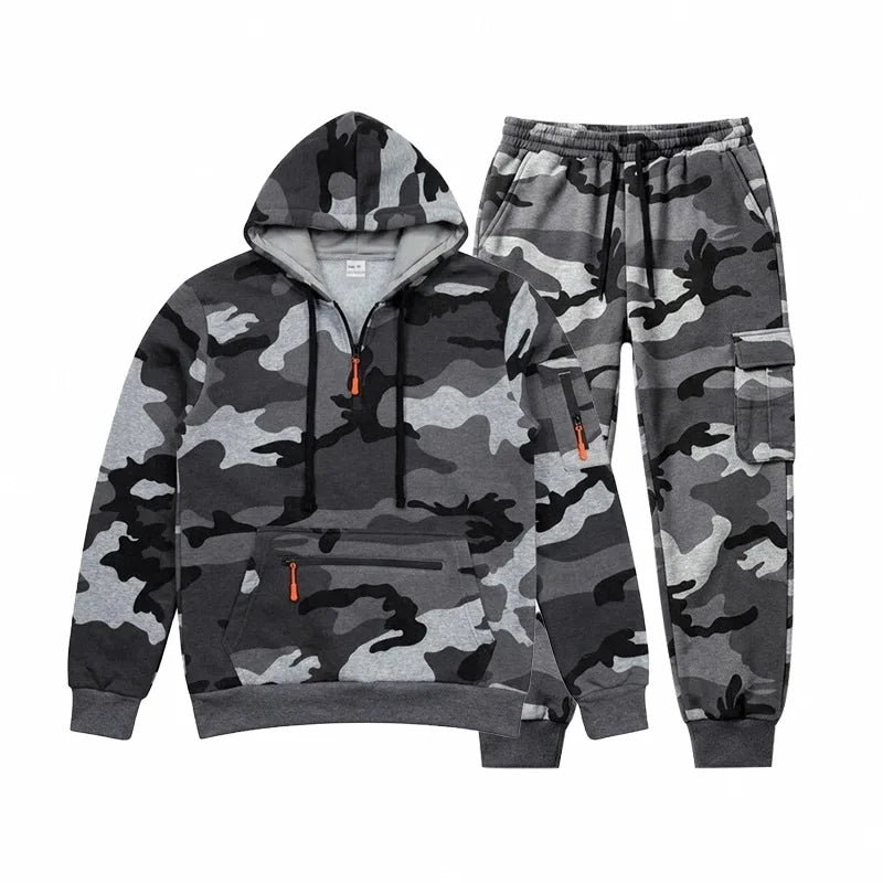 Corbin™ Premium Fleece Camo Hoodie and Cargo Pants Set