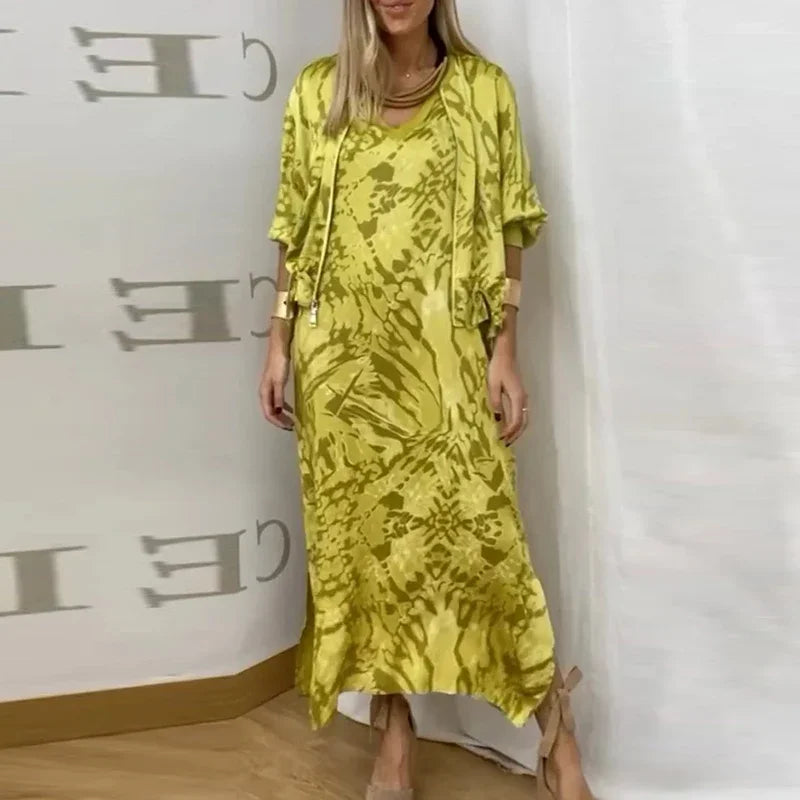 Madison™ Set with Flowing Dress and Kimono Jacket / Effortless Sophistication for Women of Presence!