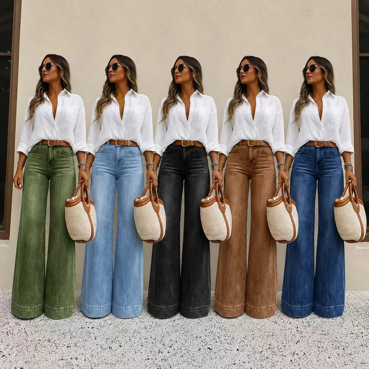 Wide-Leg Jeans Sutton™ with High Rise and Vintage Wash