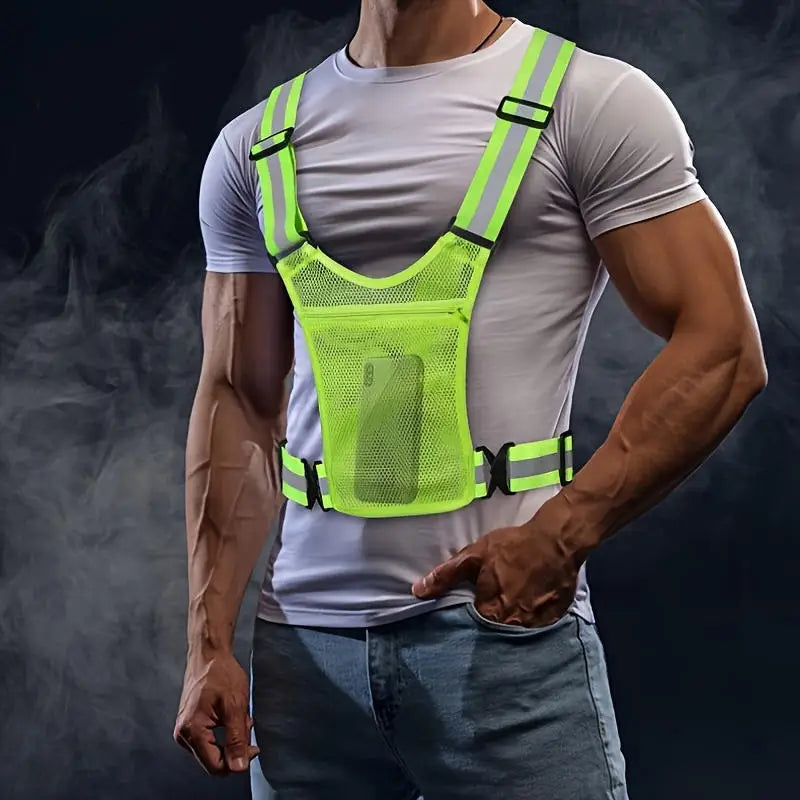 Lumix™ Reflective Vest with Adjustable Straps and Front Pocket