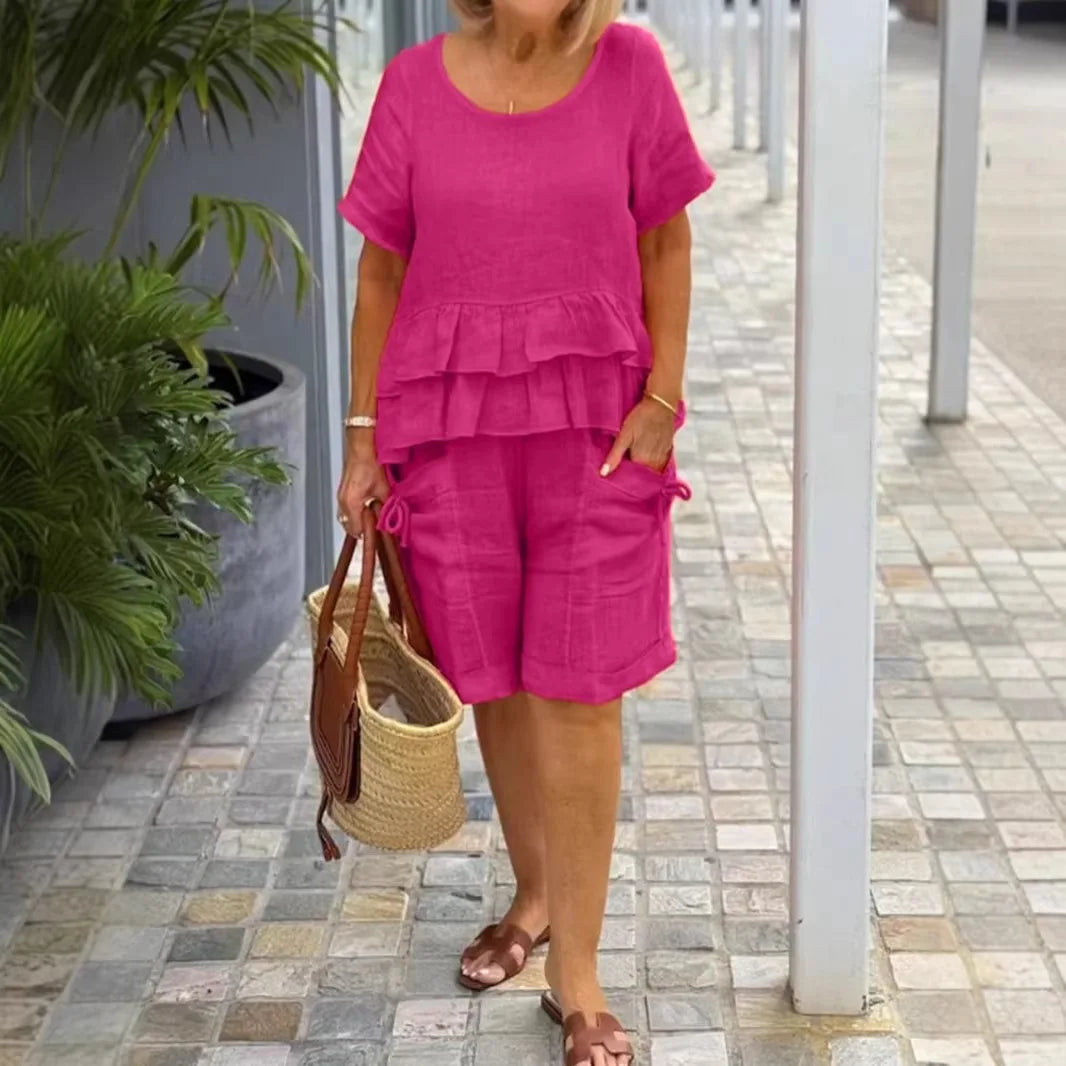 Sorella™ Ruffle-Layer Top Set With Pocket Shorts