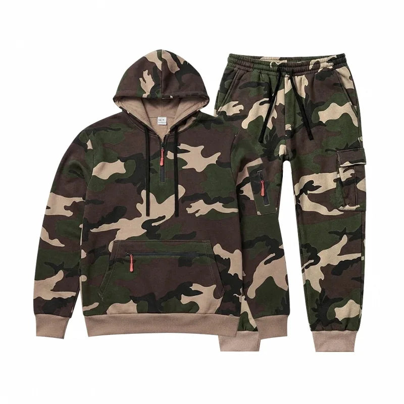 Corbin™ Premium Fleece Camo Hoodie and Cargo Pants Set
