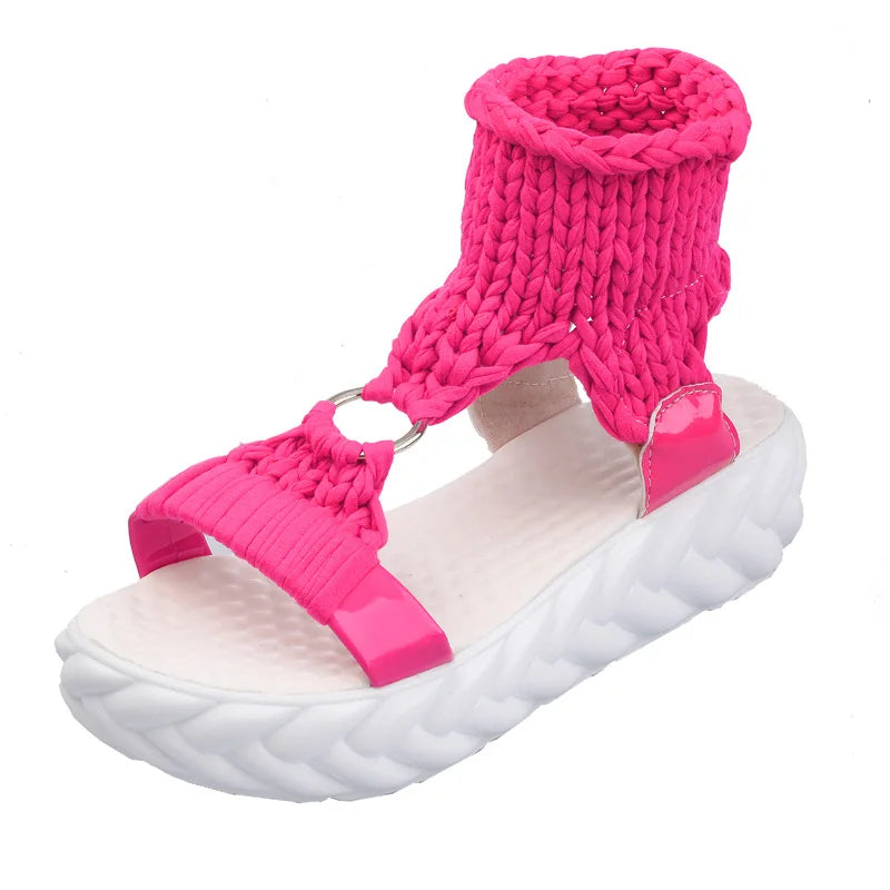 Livorno™ Sandals with Handcrafted Knit Straps and Comfort Sole / Natural Style with a Contemporary Touch for Your Light and Easy Days!