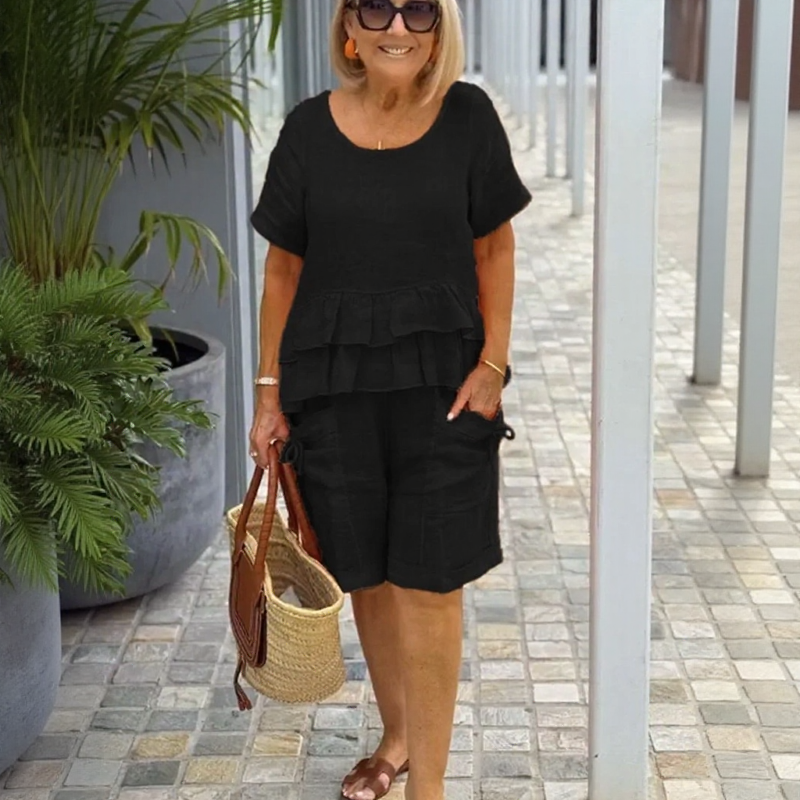 Sorella™ Ruffle-Layer Top Set With Pocket Shorts