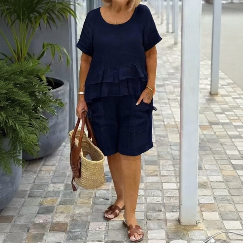 Sorella™ Ruffle-Layer Top Set With Pocket Shorts