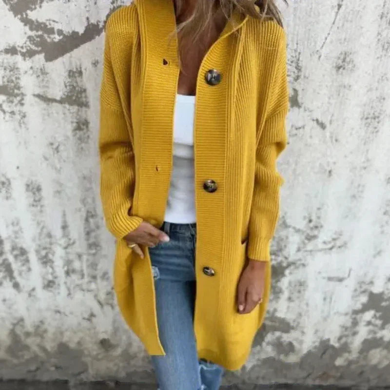 Belle Route™ Ribbed Knit Coat with Hood and Elongated Silhouette / Inspired by the Softness of Cold Days!
