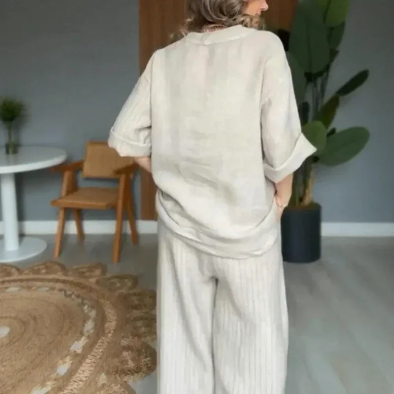Capri™ Set in Cotton Linen / Feel the Soft Touch and Elegance You Deserve at Every Moment of Your Day!