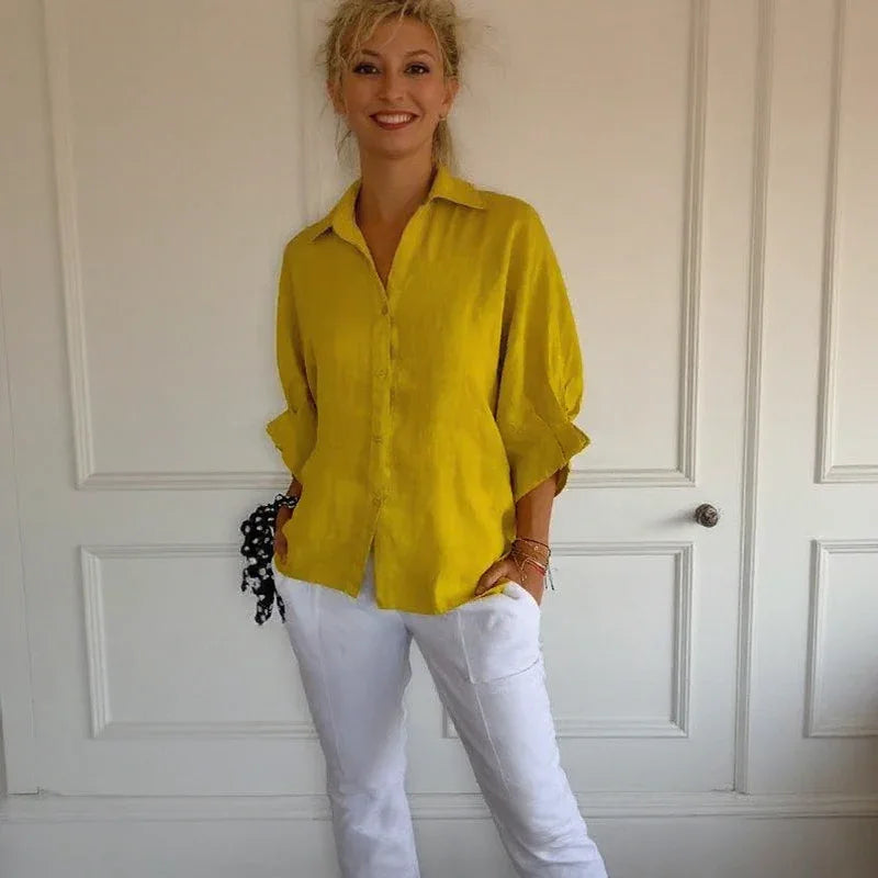Cassandra™ Cotton-Linen Shirt Deal! 💥 / Loose Fit for a Pleasant Feel in Your Everyday Life!