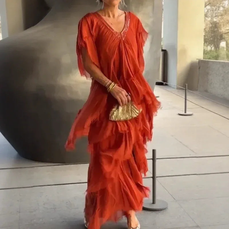 Chic Bella™ Flowing Dress in Layers / The Perfect Combination of Comfort and Style for All Seasons!