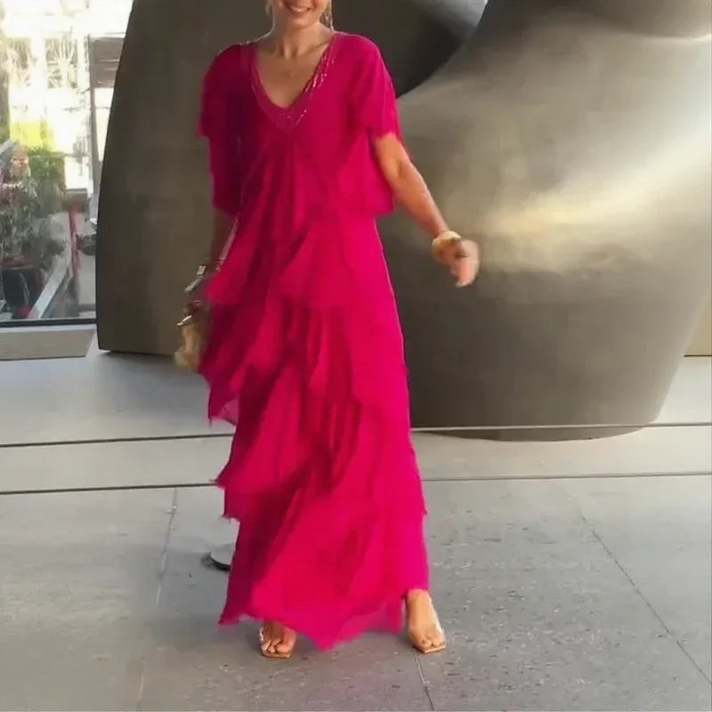 Chic Bella™ Flowing Dress in Layers / The Perfect Combination of Comfort and Style for All Seasons!