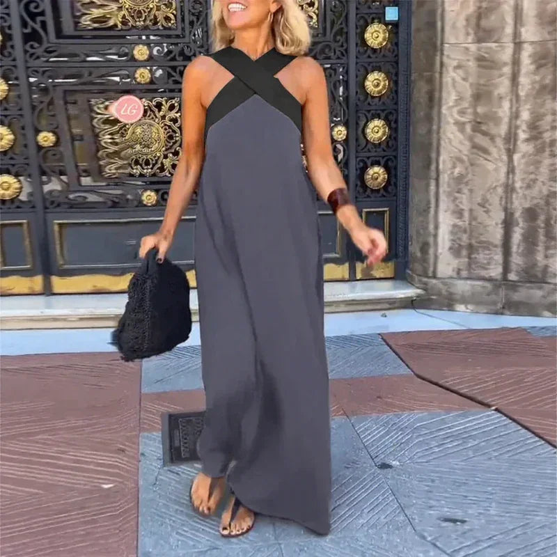 Blush Belle™ Dress with Crossed Straps and Loose Fit / The Bold Minimalism that Wraps with Elegance!