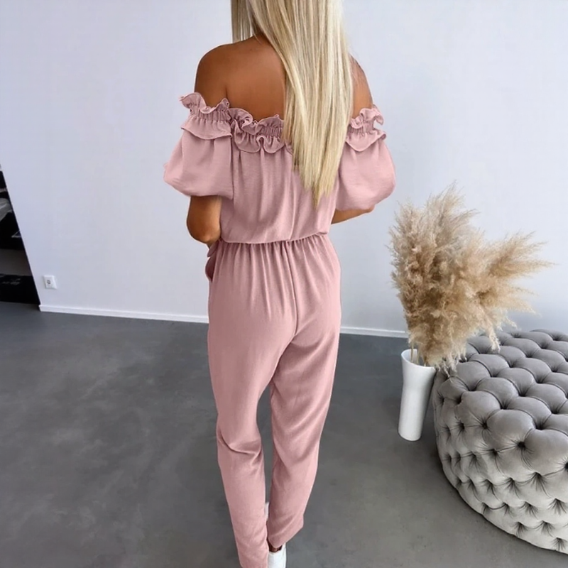Toscana™ Jumpsuit with Puff Sleeves and Off-the-Shoulder Neckline / The Freshness and Romance of Southern France!