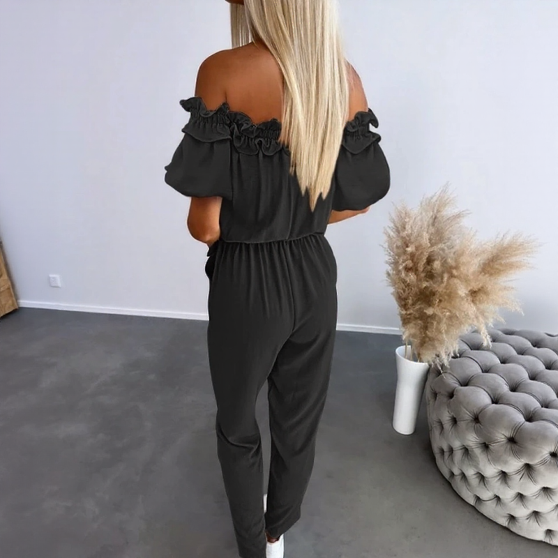 Toscana™ Jumpsuit with Puff Sleeves and Off-the-Shoulder Neckline / The Freshness and Romance of Southern France!